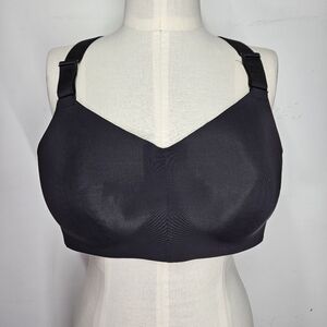 Avia Size XXL D/DD Bra Sport Wire-Free Racer Back Comfort Straps Black Moulded